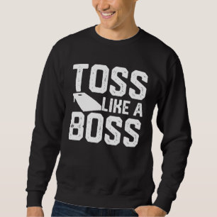 Cornhole Toss Like a Boss Retro Style Cornhole Sweatshirt