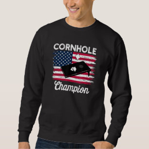 Cornhole Trophy Champion Bean Bag Cornhole Player Sweatshirt