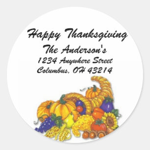 Cornicopia - Happy Thanksgiving Address Labels