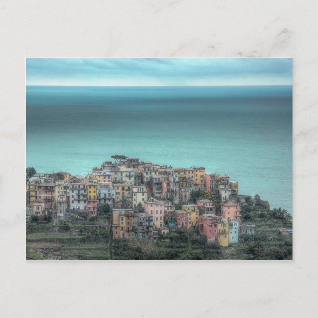 Corniglia on the cliffs, Cinque Terre Italy Postcard (Front)