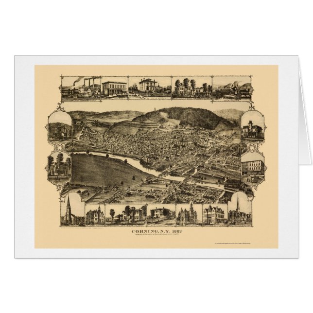 Corning, NY Panoramic Map - 1882 (Front Horizontal)