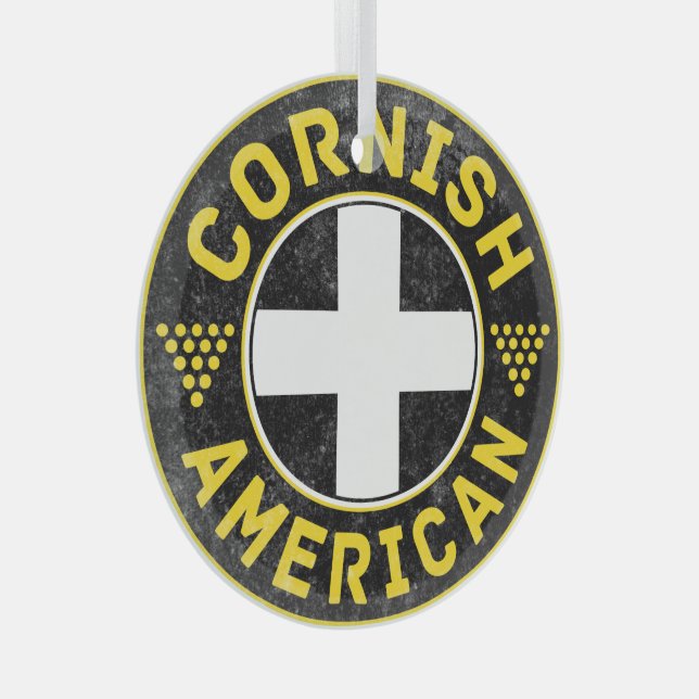Cornish American Flag  Glass Tree Decoration (Front Right)
