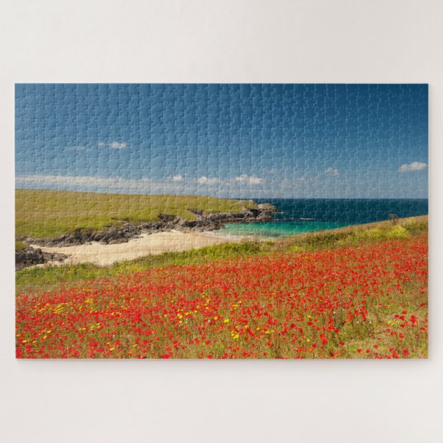 Cornish Coastal Poppy Fields Jigsaw Puzzle (Horizontal)