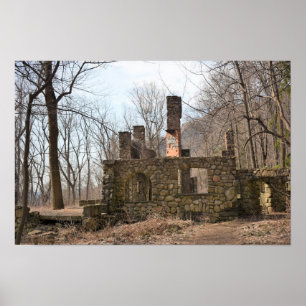 Cornish Estate Ruins Poster