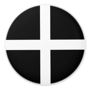 Cornish Flag (Cornwall) (County of England, UK) Ceramic Knob
