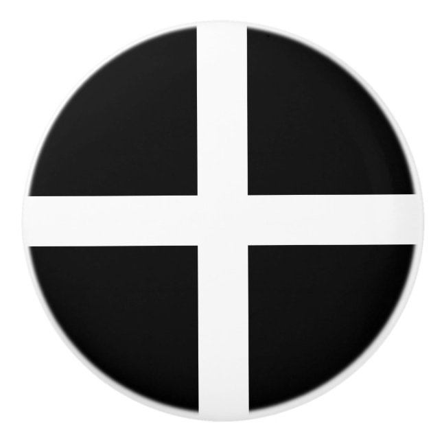 Cornish Flag (Cornwall) (County of England, UK) Ceramic Knob (Front)