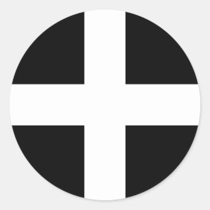 Cornish Flag (Cornwall) (County of England, UK) Classic Round Sticker