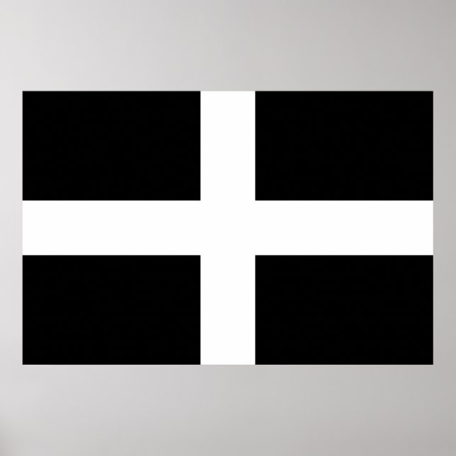 Cornish Flag (Cornwall) (County of England, UK) Poster (Front)