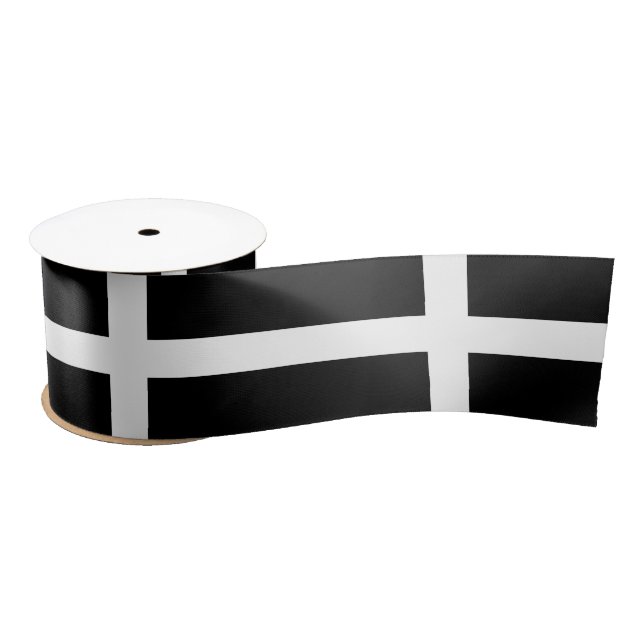 Cornish Flag (Cornwall) (County of England, UK) Satin Ribbon (Spool)
