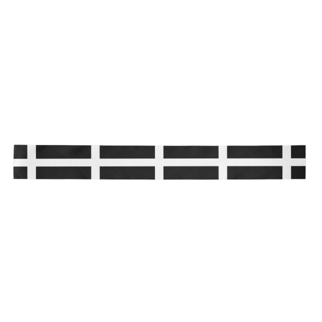 Cornish Flag (Cornwall) (County of England, UK) Satin Ribbon (Front)