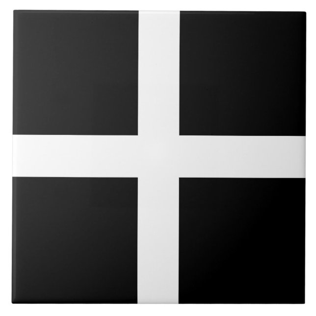 Cornish Flag (Cornwall) (County of England, UK) Tile (Front)