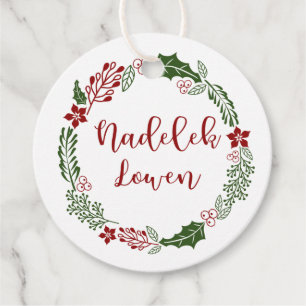 Cornish Merry Christmas, Nadelek Lowen, Custom Favour Tags