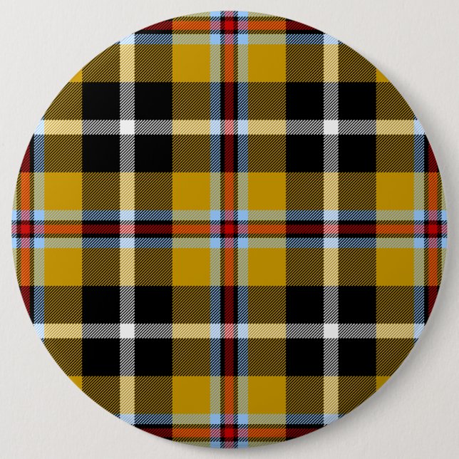 Cornish National Tartan Yellow and Black Plaid 6 Cm Round Badge (Front)