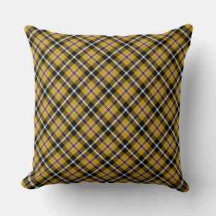 Cornish National Tartan Yellow and Black Plaid Cushion