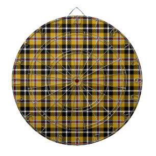 Cornish National Tartan Yellow and Black Plaid Dartboard