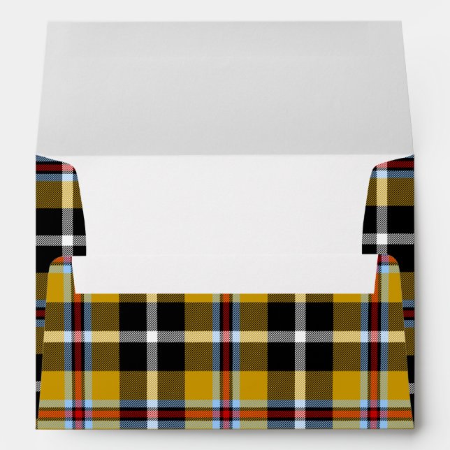 Cornish National Tartan Yellow and Black Plaid Envelope (Back (Bottom))