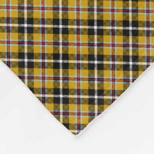 Cornish National Tartan Yellow and Black Plaid Fleece Blanket