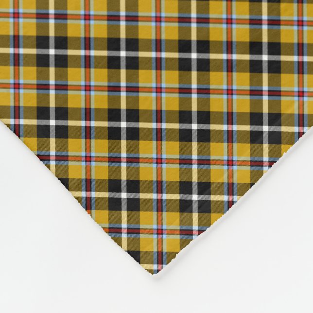 Cornish National Tartan Yellow and Black Plaid Fleece Blanket (Corner)