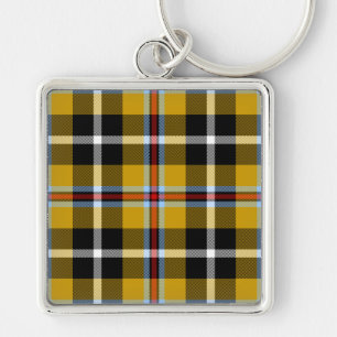 Cornish National Tartan Yellow and Black Plaid Key Ring