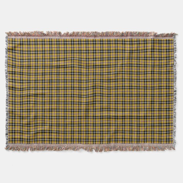 Cornish National Tartan Yellow and Black Plaid Throw Blanket (Front)