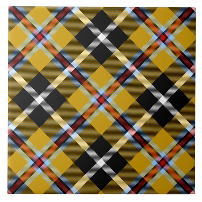Cornish National Tartan Yellow and Black Plaid Tile (Front)