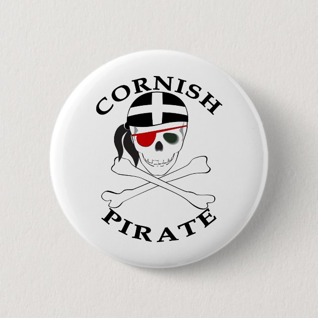 Cornish Pirate 1 6 Cm Round Badge (Front)