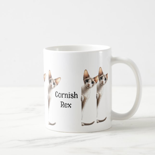 Cornish Rex Cat Coffee Mug (Right)