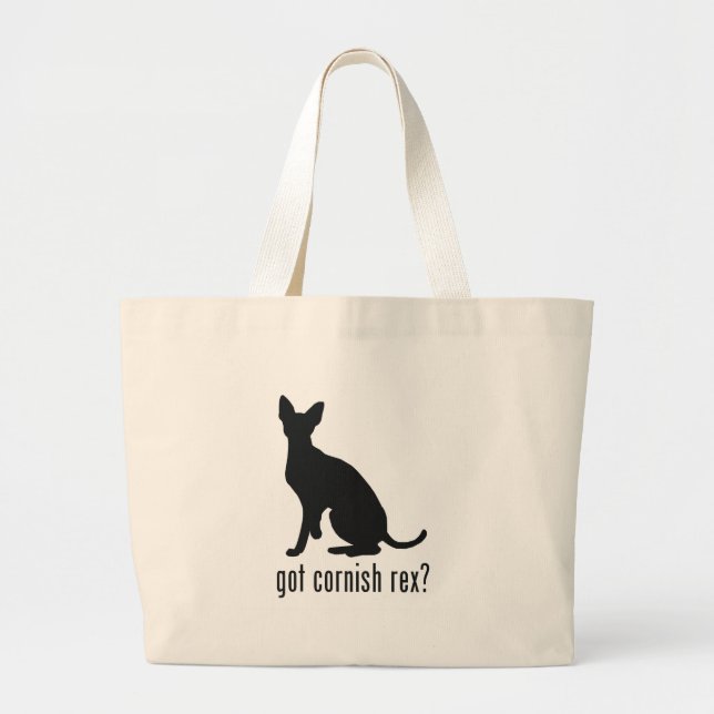 Cornish Rex Cat Large Tote Bag (Front)