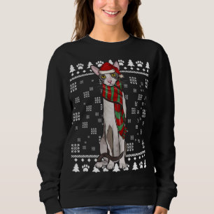 Cornish Rex Cat Santa Hat Xmas Ugly Christmas Sweatshirt
