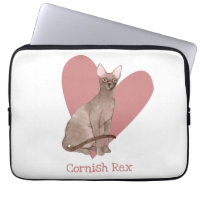 Cornish Rex Cat Watercolor Kitty Pink Heart