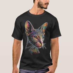 Cornish Rex  Colourful graphic Cat Dad Mum Women T-Shirt