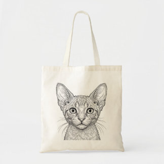 Cornish Rex Kitten White Bag