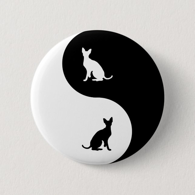 Cornish Rex Yin Yang 6 Cm Round Badge (Front)