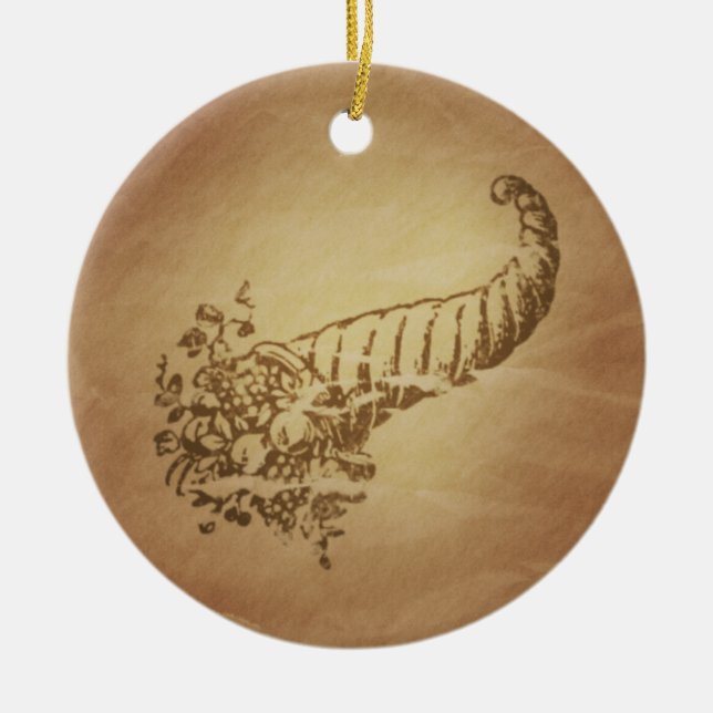 Cornucopia Abundance Roman Ceramic Tree Decoration (Front)