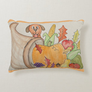 Cornucopia and Dog Decorative Cushion
