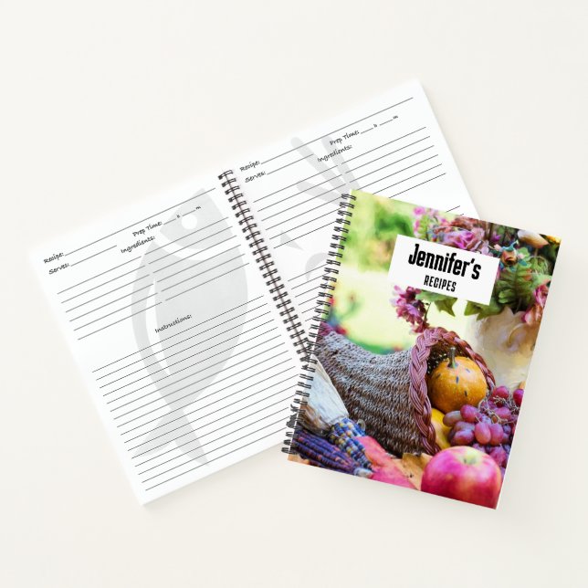 Cornucopia Autumn Harvest Chef's Table Notebook (Inside)