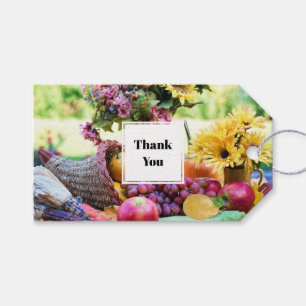 Cornucopia Autumn Harvest Chef's Table Thank You Gift Tags