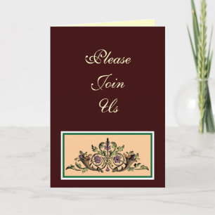 Cornucopia Custom Thanksgiving Folded Invitation