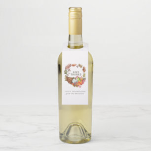 Cornucopia Fall Botanical Thanksgiving Bottle Tag
