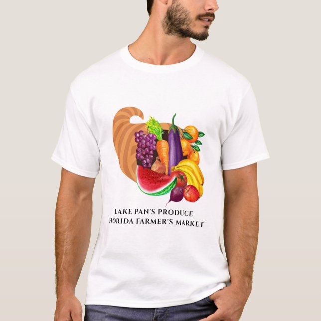 Cornucopia Farm-Fresh Fruits and Vegetables Logo T-Shirt (Front)