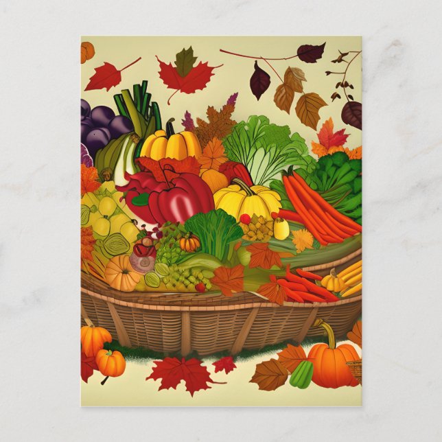 Cornucopia full of vegetables   postcard (Front)
