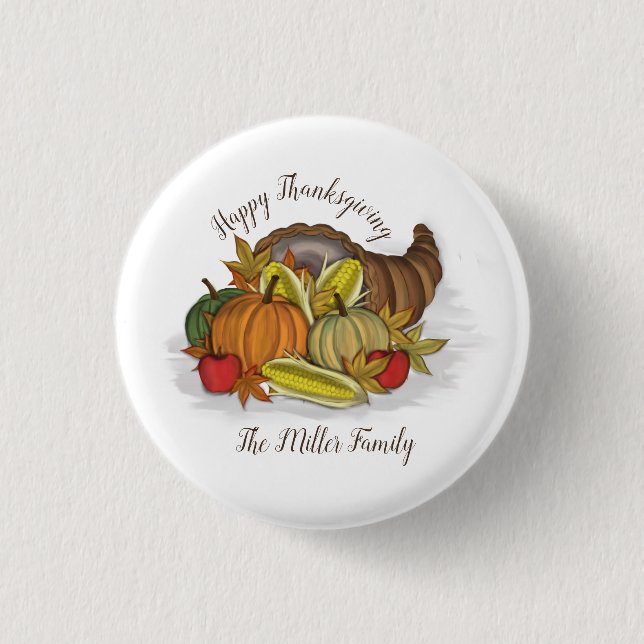 Cornucopia Harvest  3 Cm Round Badge (Front)
