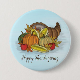 Cornucopia Harvest 7.5 Cm Round Badge