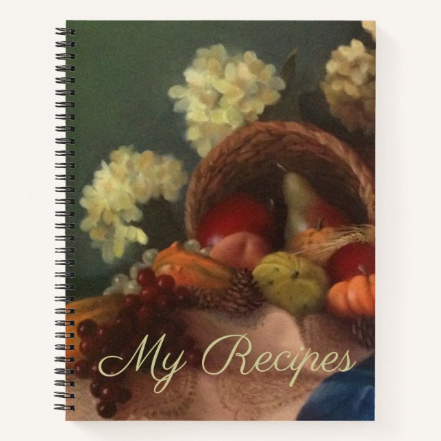 Cornucopia Harvest blank Recipe Notebook (Front)