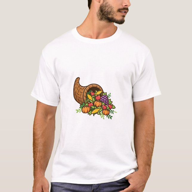 Cornucopia Harvest Fall T-Shirt (Front)