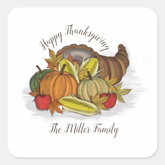 Cornucopia Harvest  Square Sticker (Front)