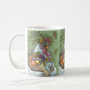 CORNUCOPIA HEN, THANKSGIVING CHICKEN CLASSIC MUG