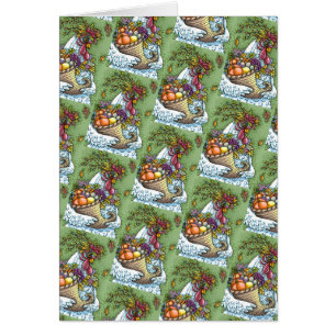 CORNUCOPIA HEN, THANKSGIVING CHICKEN HARVEST Blank