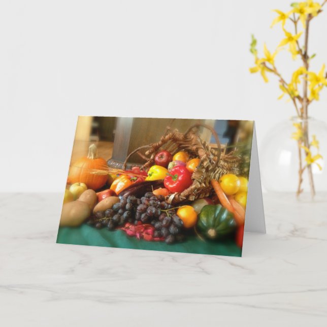 Cornucopia, Horn of Plenty, Card (Yellow Flower)