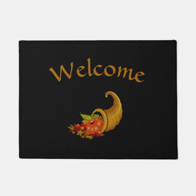 Cornucopia / Horn of Plenty Welcome Doormat (Front)